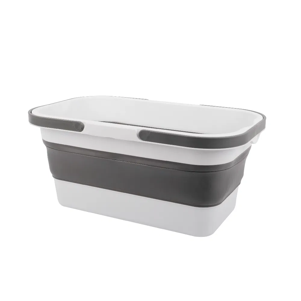 Mops Folding Bucket Hands-Free Multi-Function Rectangular Lazy Flat Portable Mops Bucket Silicone Household Mops Bucket 12053