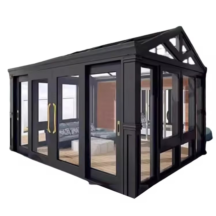Commercial Balcony Sunrooms & Glass Houses Outdoor Aluminum Sunroom with Tempered Glass for Backyard