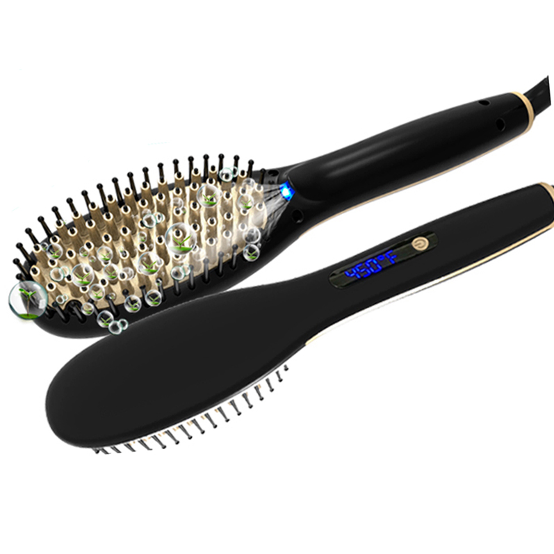 2019 Digital Temperature Control Ionic Electric Hair Brush (Q20)