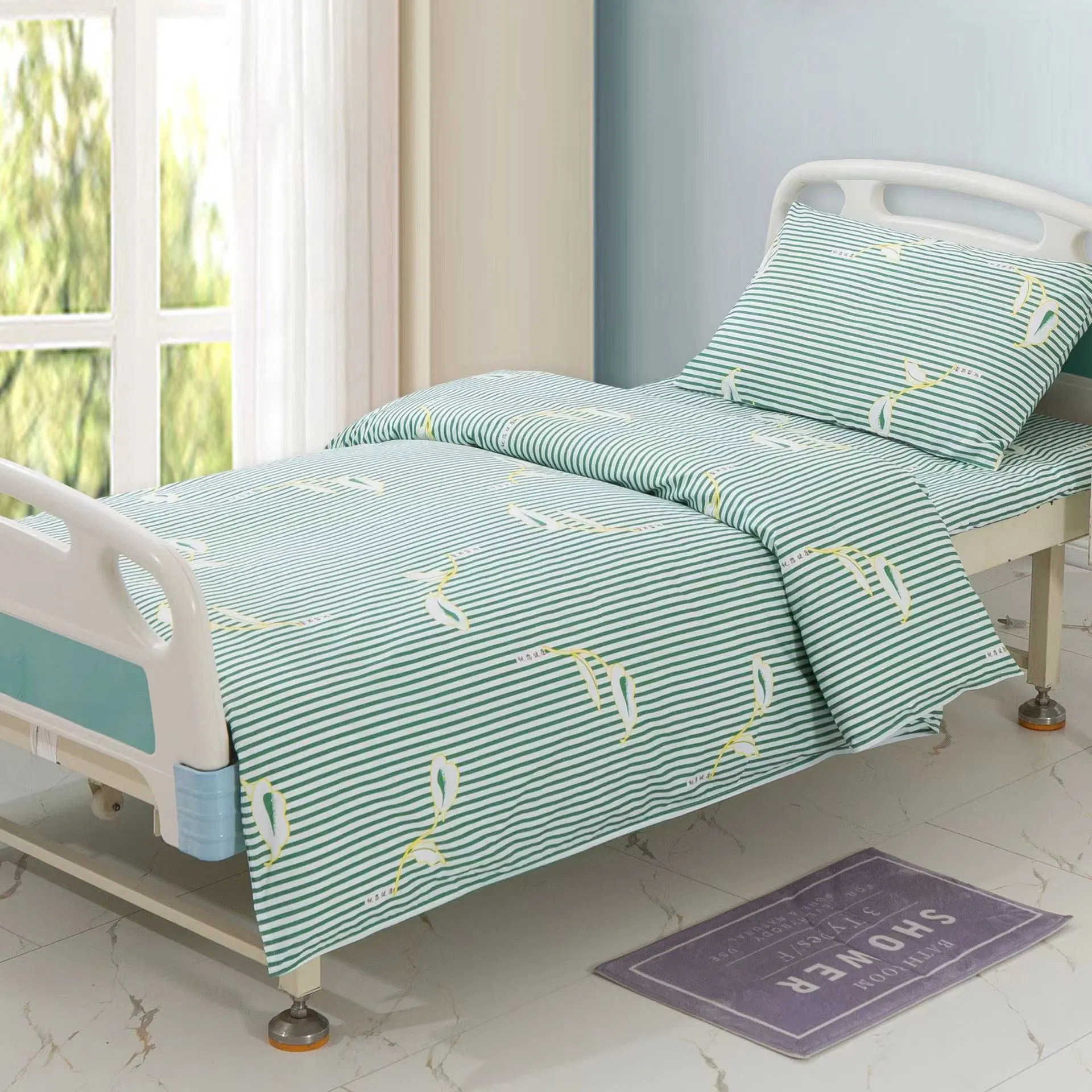 China Origin Poly Cotton Hospital Bed Sheet 1.8*2.0 Skin Friendly