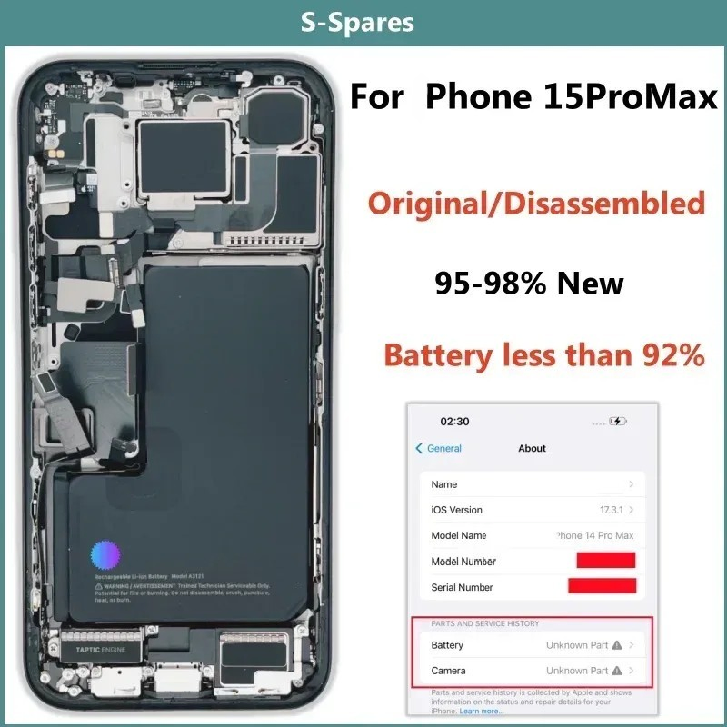 Задняя крышка с NFC для iPhone 15 Pro Max (95% новое)
