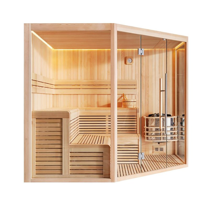 Hydrorelax Large Size Solid Wood Background Luxury Home Personal Wood Outdoor Sauna Room