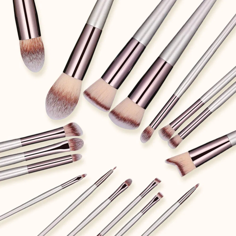 18PCS Professional Synthetic Foundation Eyeshadow Blush Cosmetic Makeup Brushes Set Black