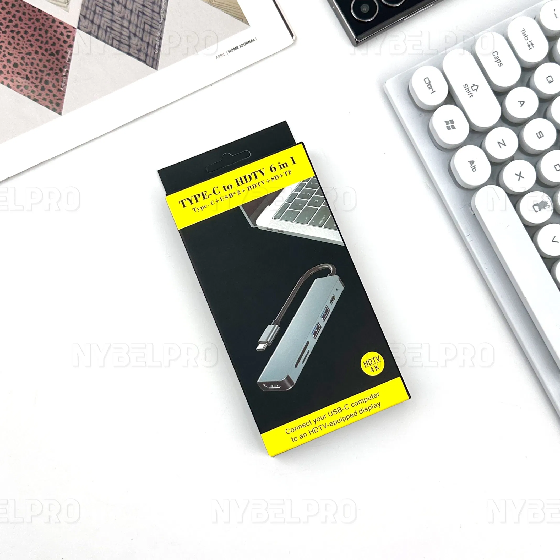 Док-станция 6 в 1 USB-C с быстрой зарядкой