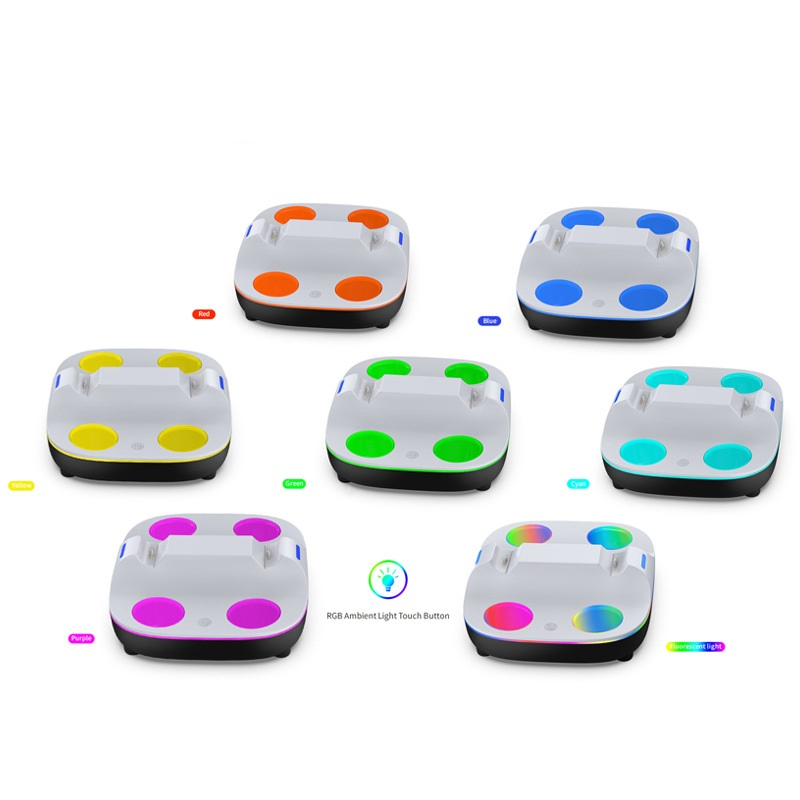 High Quality RGB Light Universal Fast Charger Full Automatic Power off Charging Dock Stand for PS5