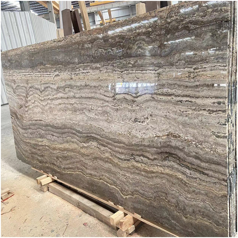 High Quality Sliver Travertine Slab Stone Table Home Decoration