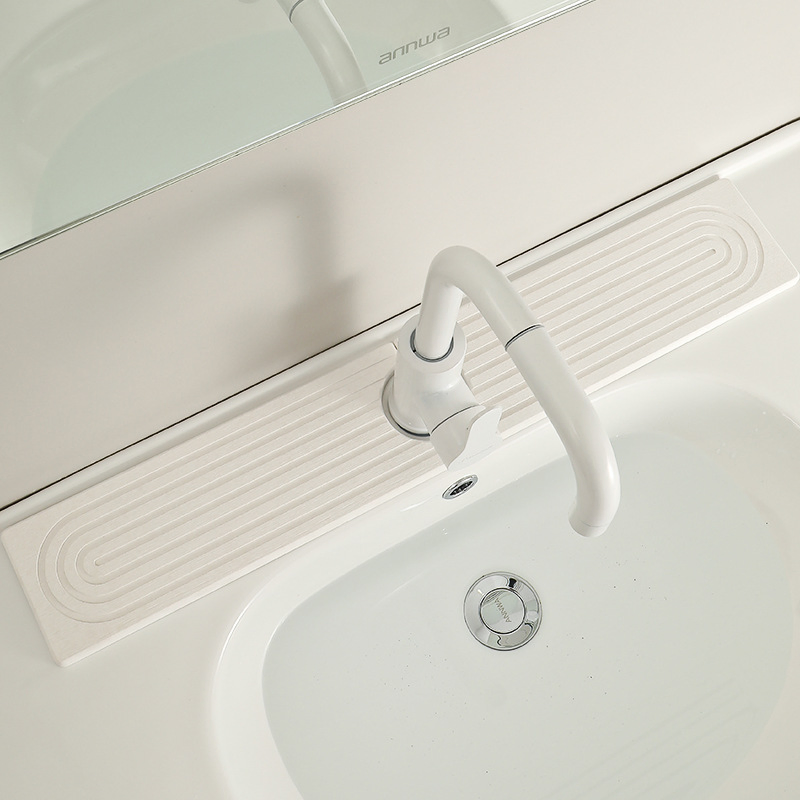 Kitchen Bathroom Sink Hard Pad Quick-Drying Diatom Mud Pull Groove Straight-Shaped Back-Shaped Faucet Pad for Water