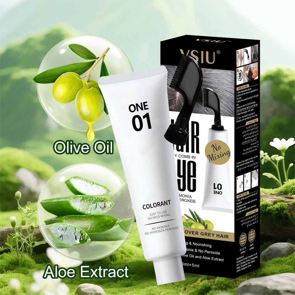 Tinturas De Cabelo Vsiu No Peroxide Hair Color Dye Cream Black Brown No Ammonia Permanent for Men Women Home Use Productos Para EL Cabello