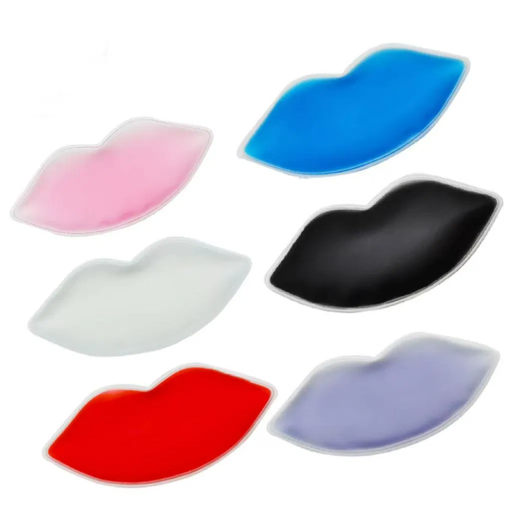 Customized Logo Lip Shaped Cold Hot Gel Ice Pack PVC Reusable