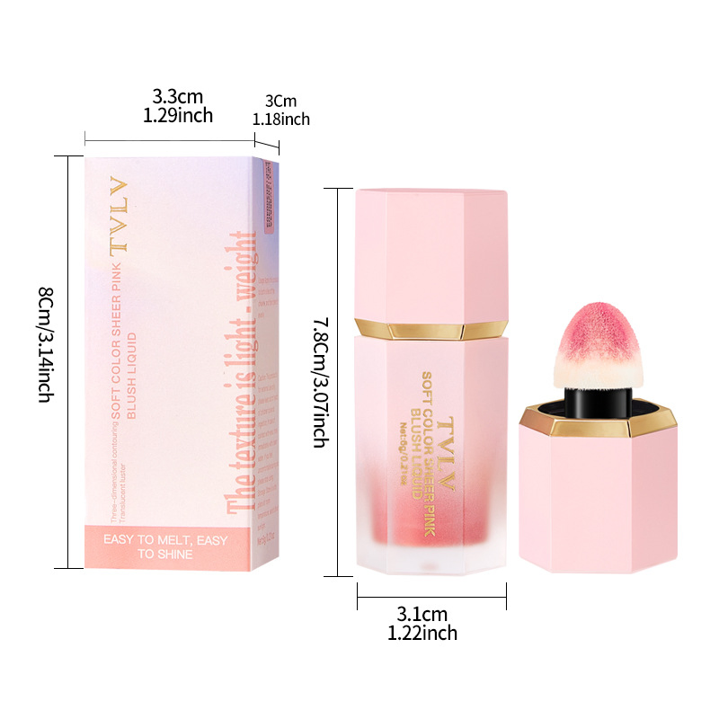 Velvet Six-Color Liquid Blush and Long-Lasting Lip Gloss Set