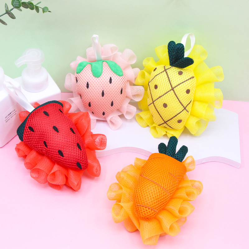 Cute Cartoon Strawberry Foaming Bath Flower