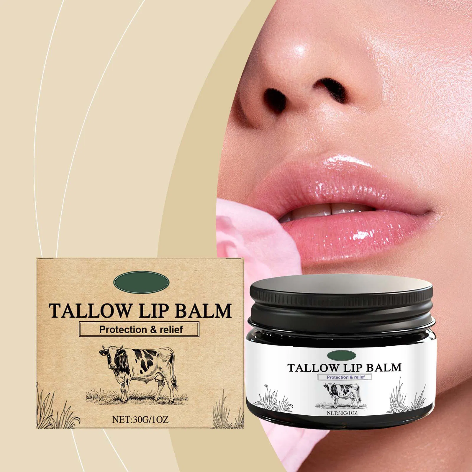 High Quality Mild Exfoliating Lasting Moisturizing Fade Lip Lines Anti Drying Tallow Lip Balm
