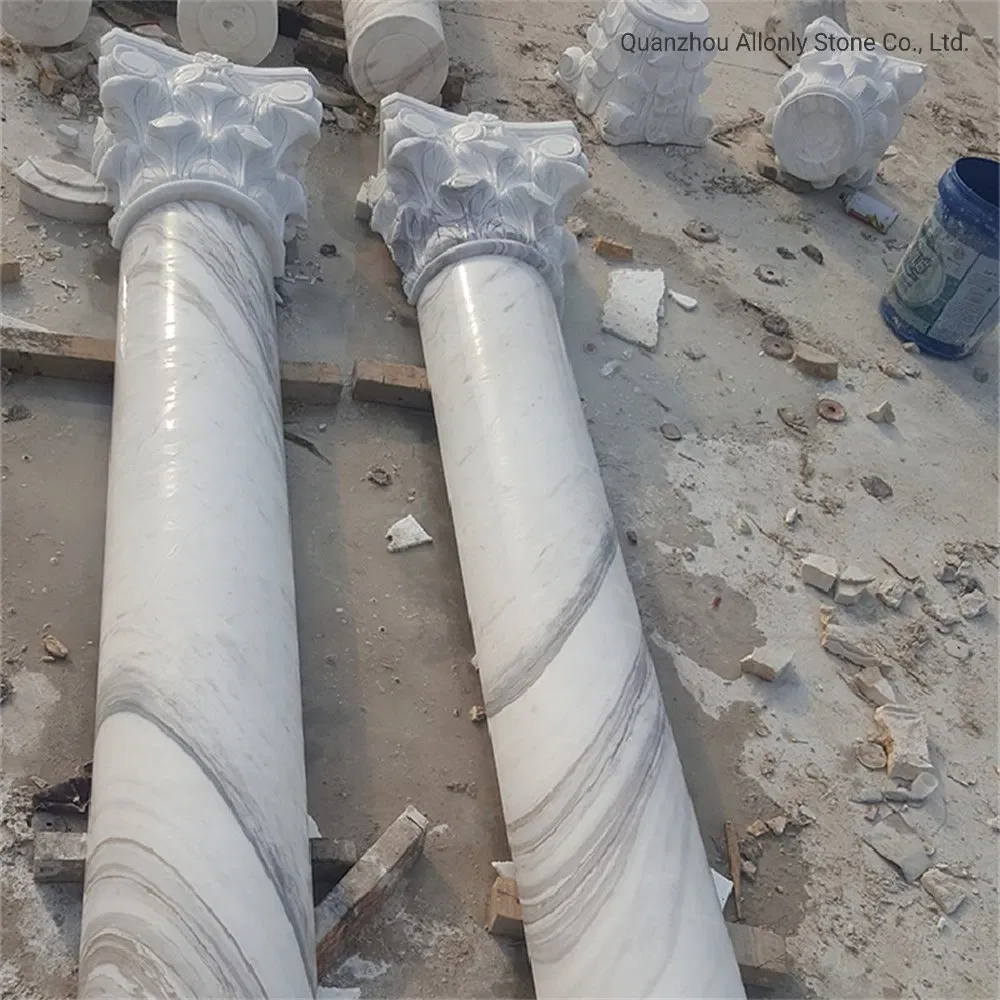 Decorative Church Pulpit Designs Round White Marble Column Roman Pillar