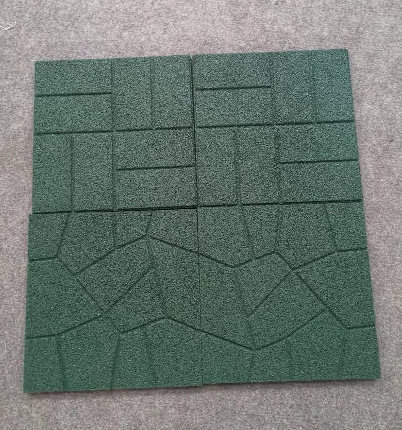 400X400mm Anti Slip and Noise Absorb Different Color Waste Tyre Rubber Paver
