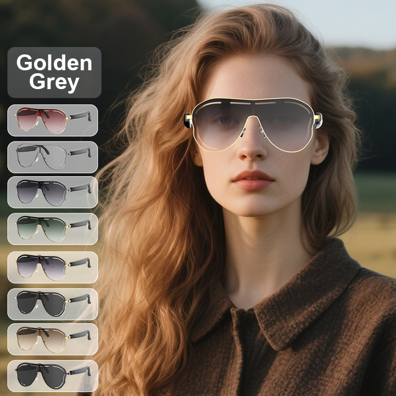 Ai Translation Smart Glasses European and American Large Frame Stainless Steel Bluetooth Audio Sunglasses