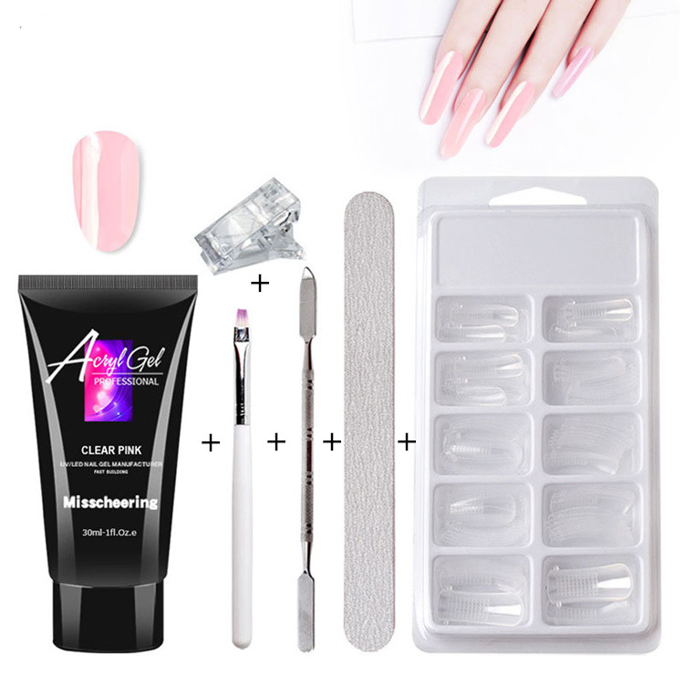9 Pure Color Professional Painless Acrylic UV Extension Extended Builder Gel Polish Kit