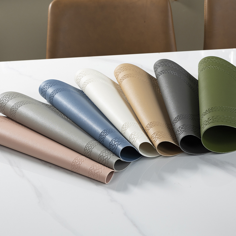 Wholesale Home Use Leather Custom Placemat PVC Round Dining Europe Market Table Mats