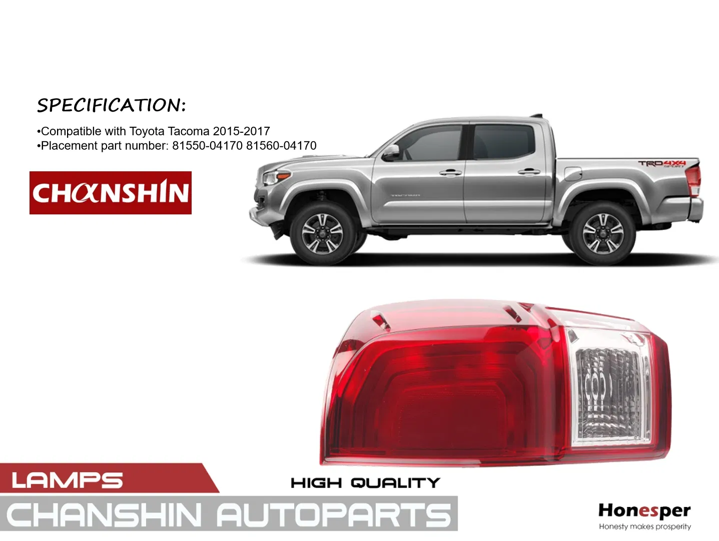 Задний фонарь Toyota Tacoma 2015-2017 (81550-04170, 81560-04170)