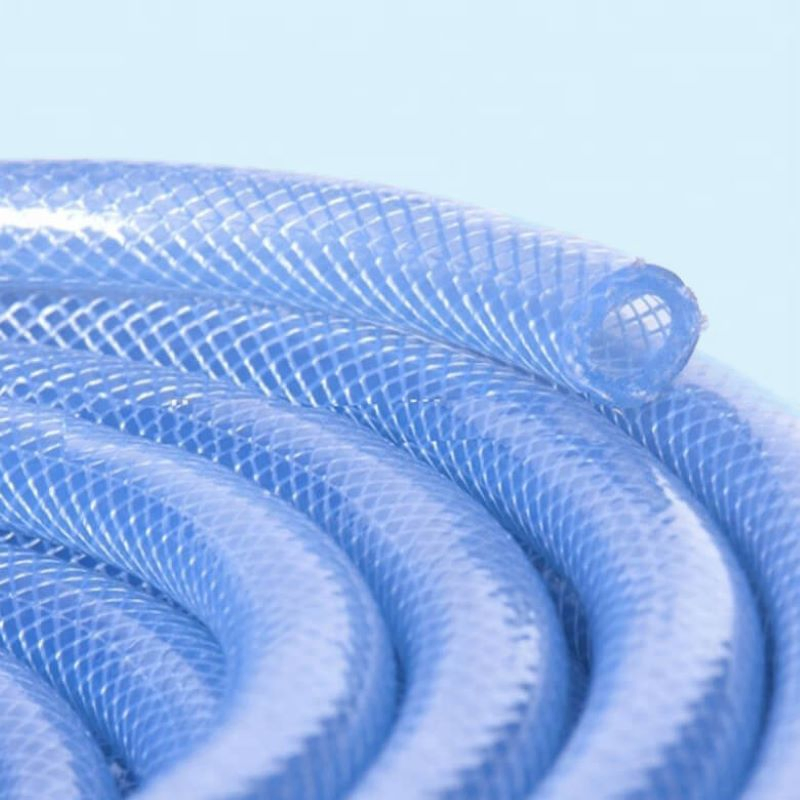 Durable Food Grade PVC Braided Water Hose Reinforced Pipe High Temperature 1/4'' to 2'' 4bar 8bar 10bar for Garden Water Fuel Gas Oil Air