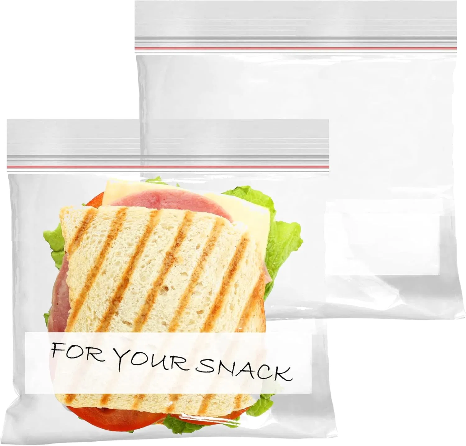 Custom Seal Zip Lock Double Zipper Food Packaging Grip Seal Plastic Bag