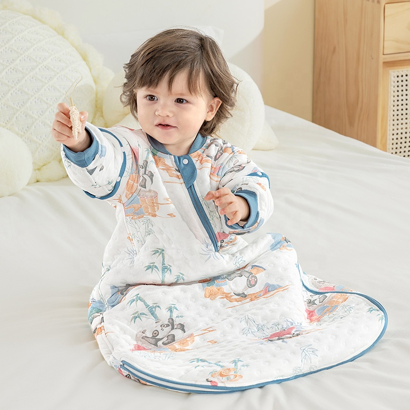 New Design Air Layer Bamboo Cotton Children Round Sleeping Bag Constant Temperature Soft Unisex Winter Sleep Sack