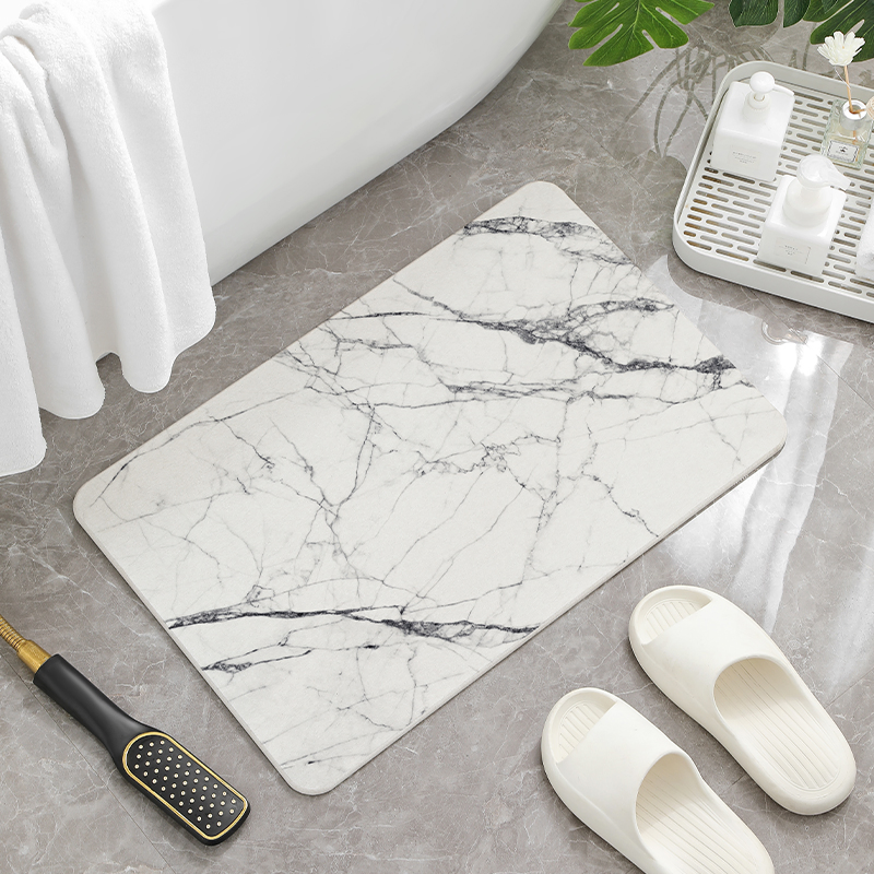 Marble Design Luxury Quickly Absorption Water Fast Drying Diatomite Stone Bath Mat