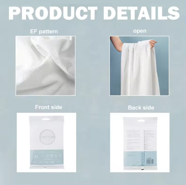 Disposable Cotton Bathroom Towel Disposal Bath Towels SPA One Use Hair Towels for Travel