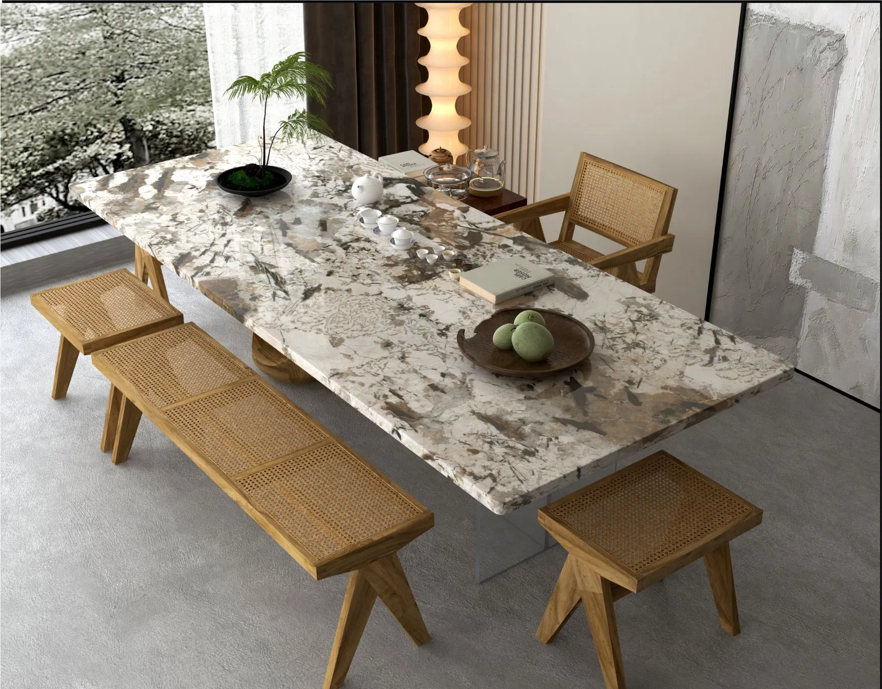 2024 Modern Fashion Glazed Marble Exterior Board White Fashion Building Material Sintered Stone Slabs