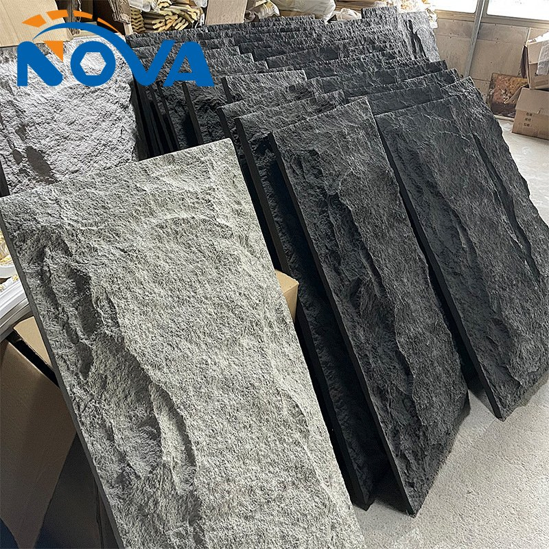 Faux Cultured Slate Skin Rock Veneer PU Polyurethane Stone Wall Panels Indoor