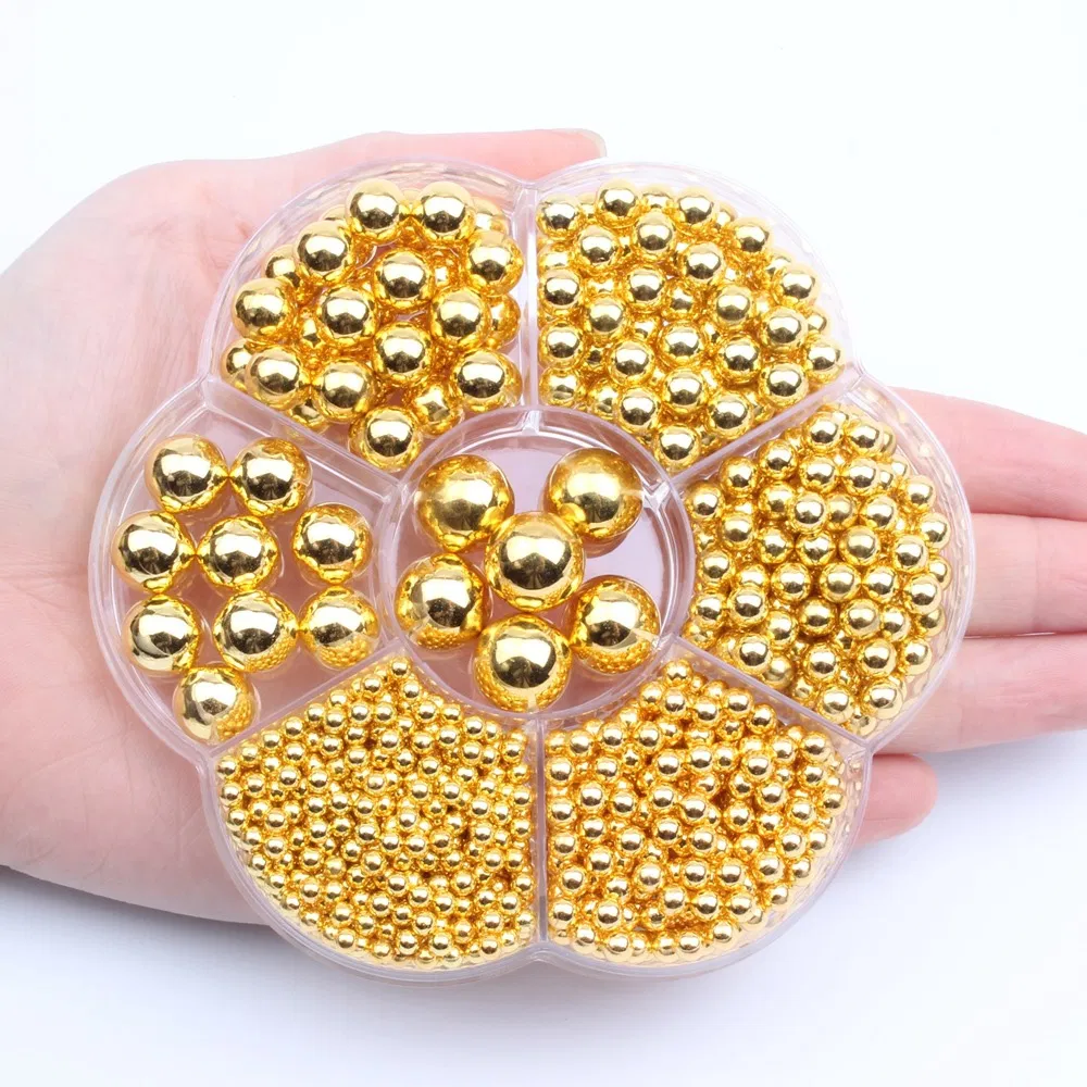 Golden Color Nail Art Decoration Pearl Multi Size Flat Back White Pearl Charm Red 3D Nails Charms Pearl Accessories