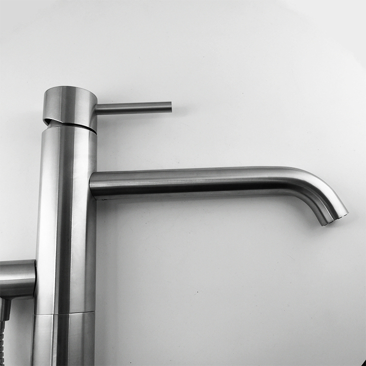 Bathtub Free Stand Floor Mounted Mixer Tap Hand Held Bath Shower Faucet