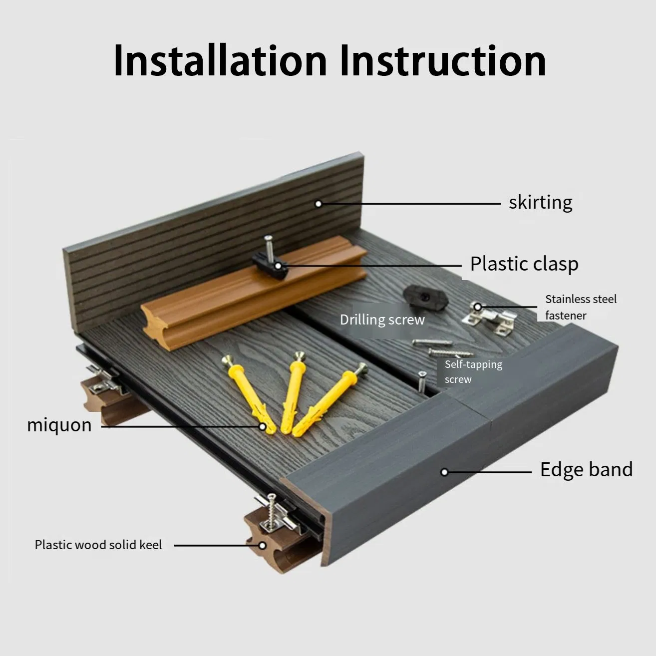 Outdoor Flooring Accessories WPC L Corner