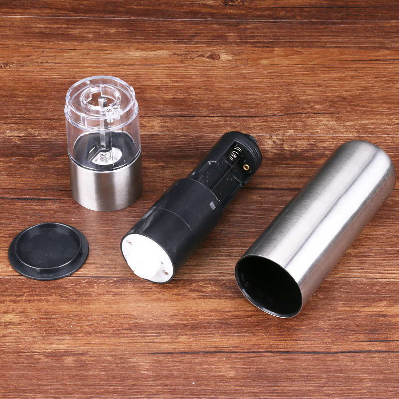 Custom Logo Metal Stainless Steel Salt & Pepper Mill Set Electric Grinders Illuminated Shakers Pepper Mill Grinder Set Shaker