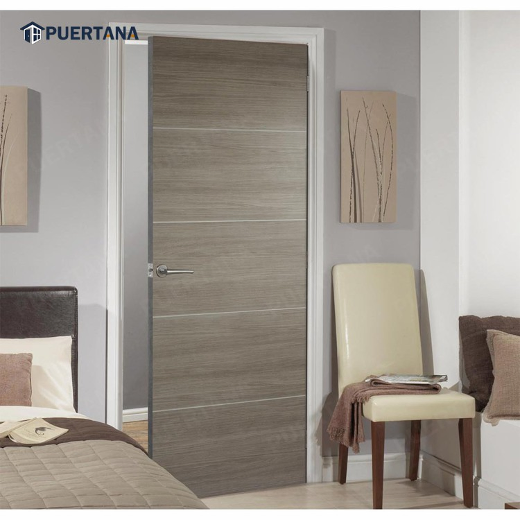 Modern Interior Room Solid Wooden Door with Glass for Bedrooms Office Designs