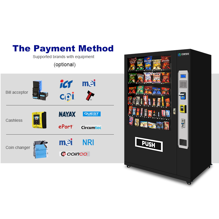 Snack and Beverages Refrigerated Automatic Vending Machines for Retail Items Vending Machines