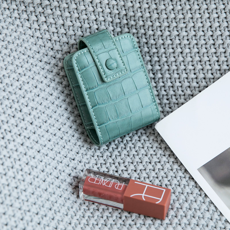 PU Multi-Color Lipstick Holder with Mirror Makeup Lipstick Bag