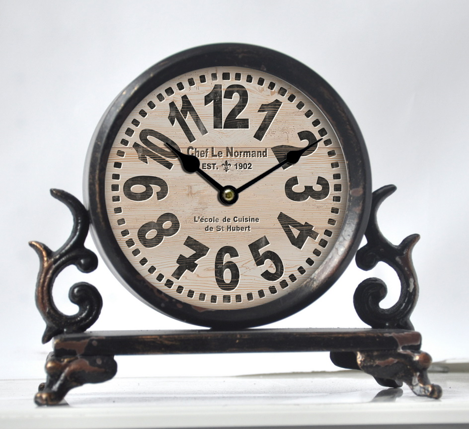 Metal Iron Alarm Home Decor Table Clock Desktop Clocks