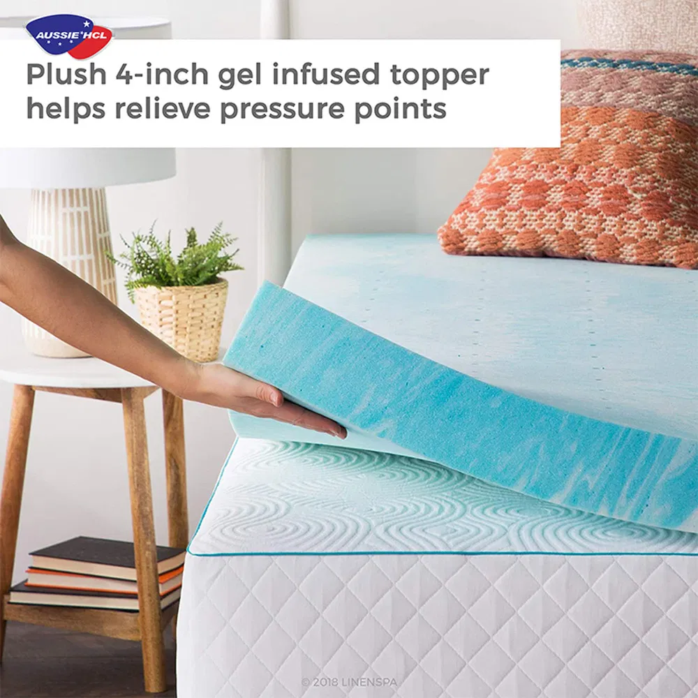 Roll up Sleeping Well OEM ODM Colchones Hypoallergenic 3D Mesh Visco Natural Latex Twin XL King Mattress Pad Gel Memory Royal Foam Cooling Mattress Bed Topper