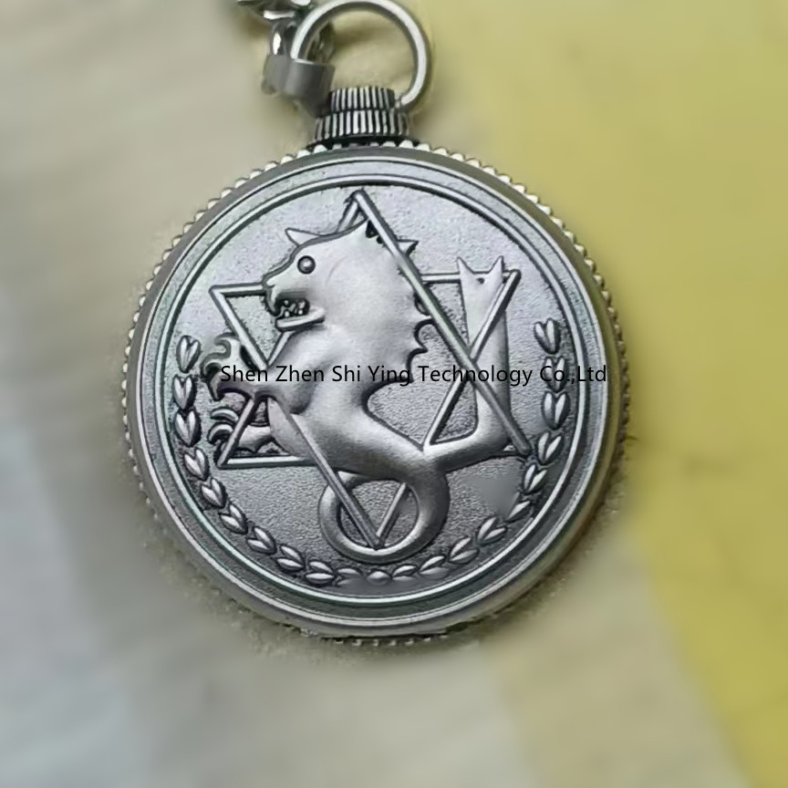 50mm Gold Plated Brass Two Cover Pocket Watches with Chain