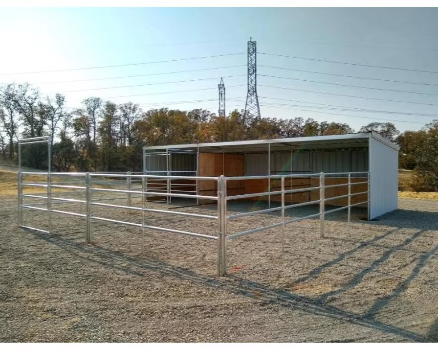 Hot DIP Galvanized Horse Equipment Classic Open Horse Shelters for a Pasture or Existing Stalls