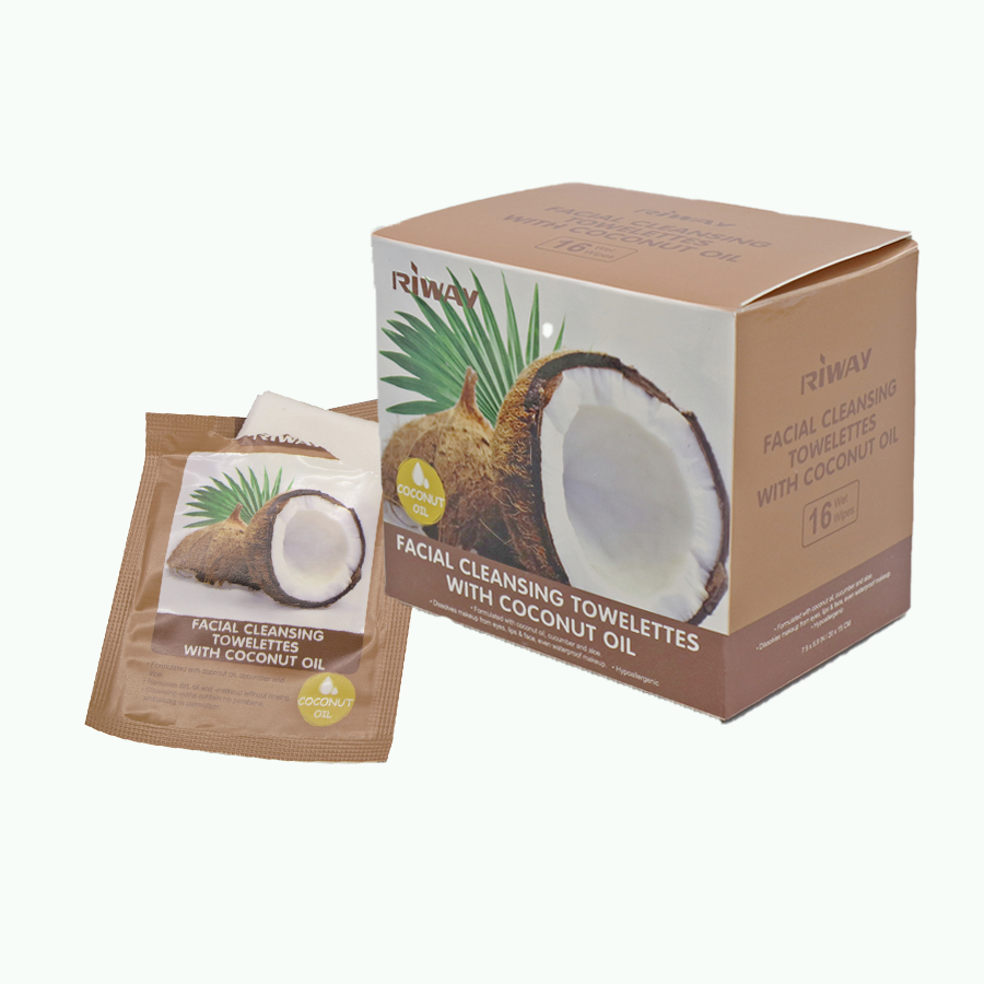 OEM Disposable Single Sachet Natural Facial Cleansing Makeup Remover Wet Wipes