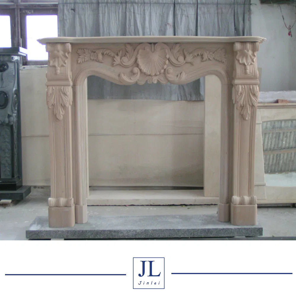 Electric Antique Sunny Travertine Limestone Beige Brown Marble Fireplace and Marble Fireplace and Stone Fireplace Mantels
