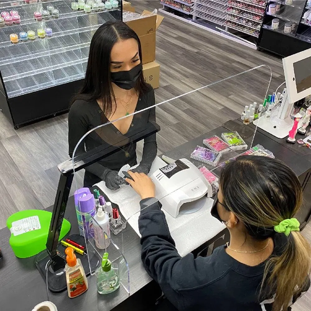 Adjustable Acrylic Protective Food Counter Top Sneeze Guard