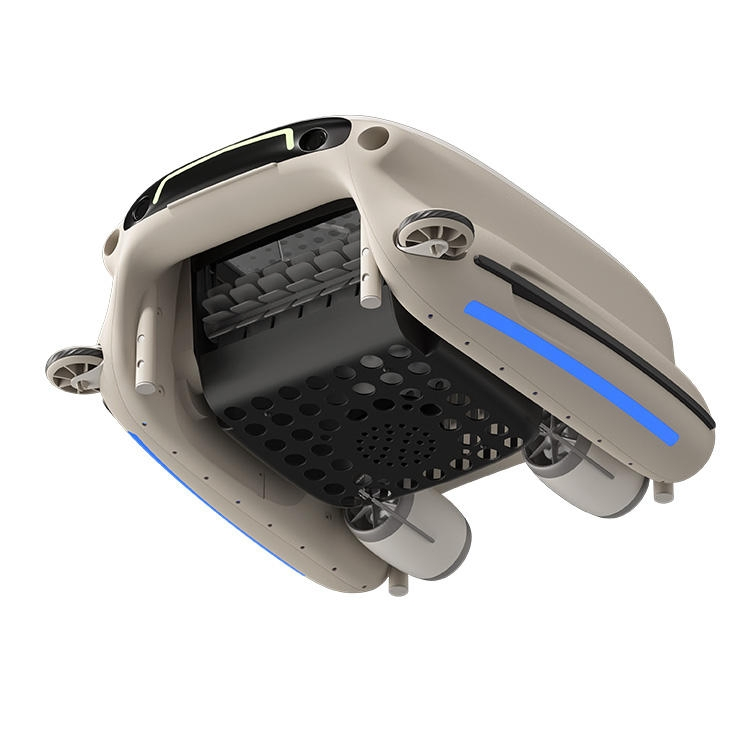 Automatic Pool Vacuum Cleaner Collects Floating Blades - PPS Pool Surface Cleaning Robot
