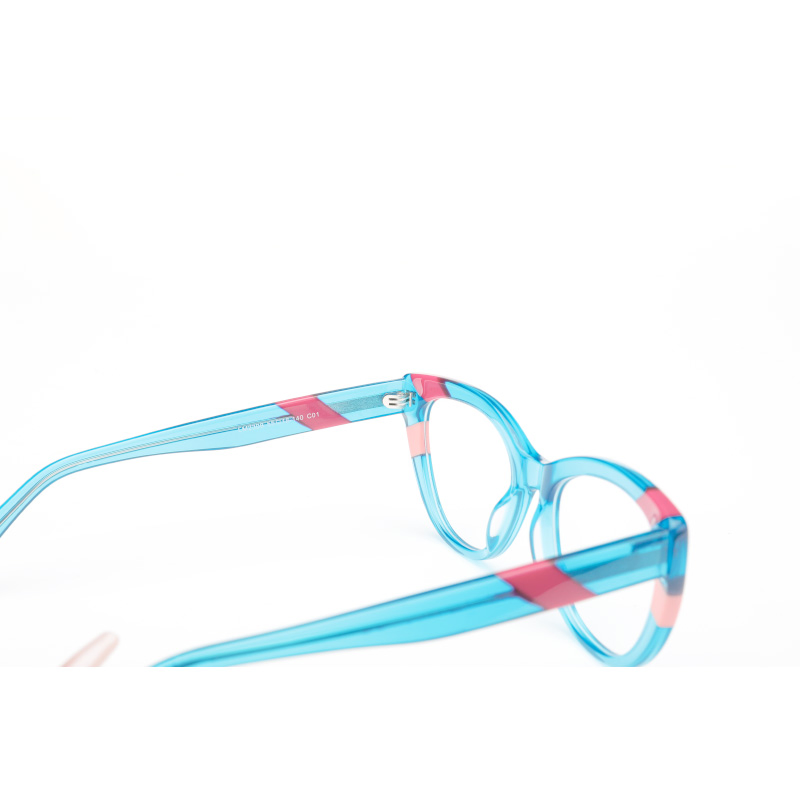 New Fashion Colorful Acetate Laminated Cat Eye Eyeglasses Frames for All Face Exotic Spectacle Eyewear with Hinge