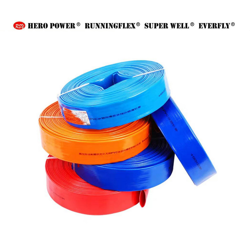 Blue/Red/Yellow Flexibletpe/PU/PVC Layflat Hose/Plastictube/Pipe/Hose Factory