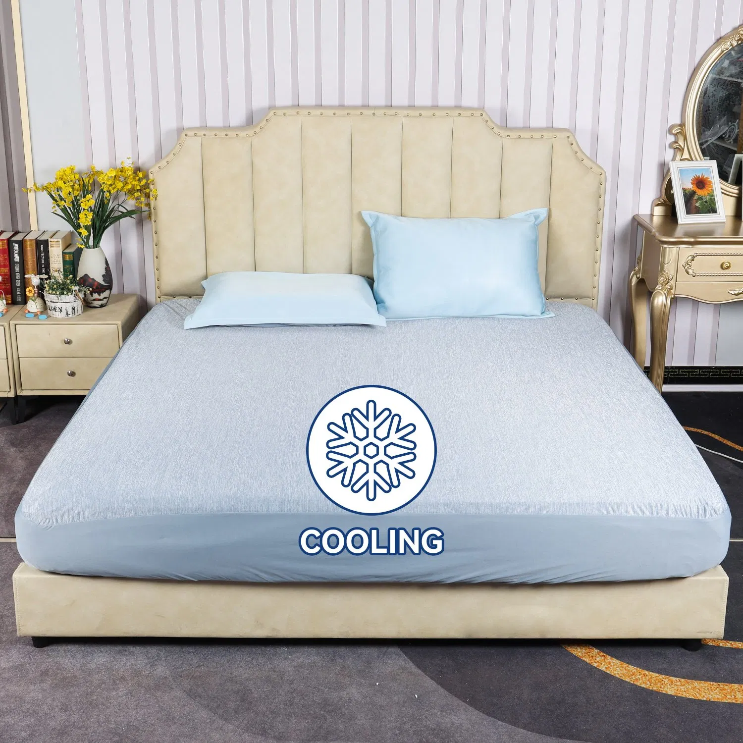 Cooling Waterproof Mattress Cover, Mattress Topper, Bed Cover, Breathable Durable Washable