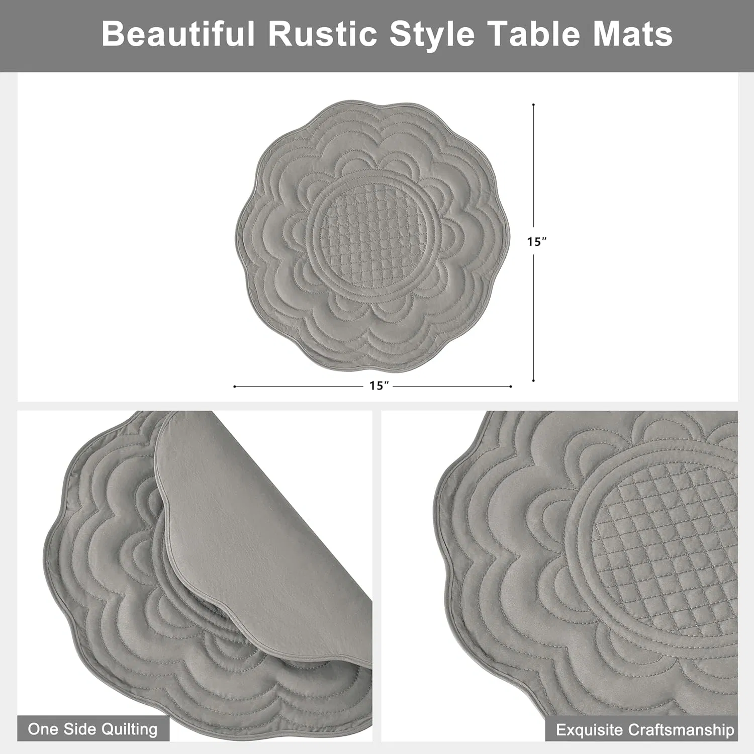 Brighthomey Microfiber Placemat Easy to Clean Machine Washable Placemats- Heat Resistant Non-Slip