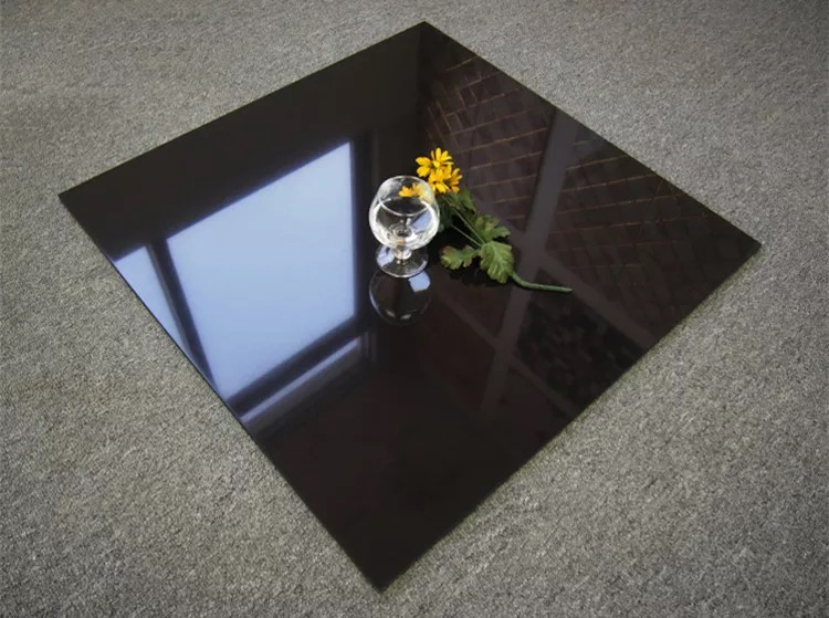 600*600mm Glossy Surface Super Black Polished Porcelain Tiles