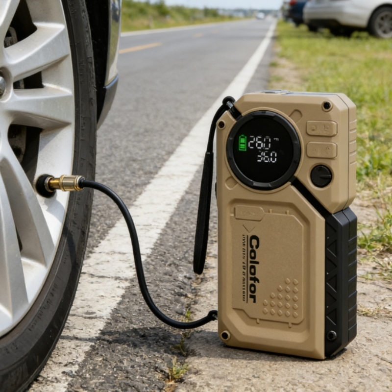 Digital Tire Pressure Monitor Portable Air Pump for Bicycles
